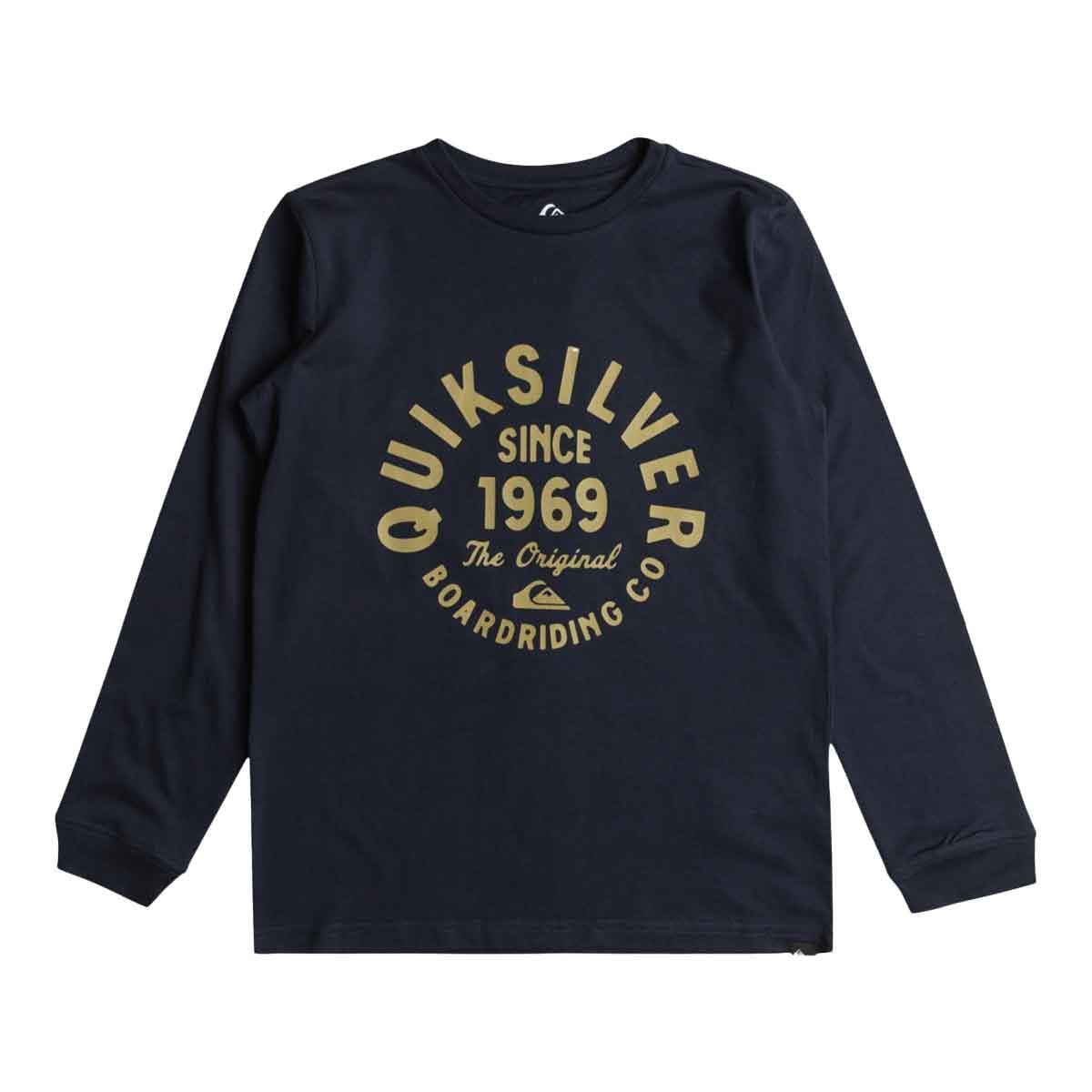 T-Shirt Maniche Lunghe Bambino Circled Script Front LS Youth Navy Blazer Quiksilver