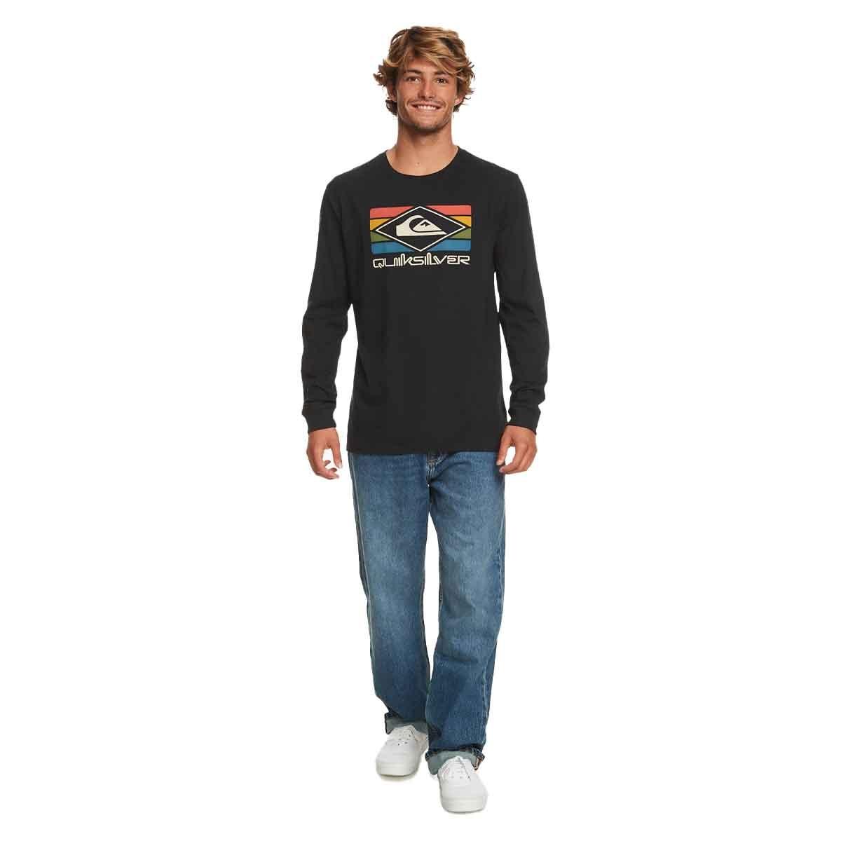 T-Shirt Maniche Lunghe Uomo Rainbow LS Black Quiksilver