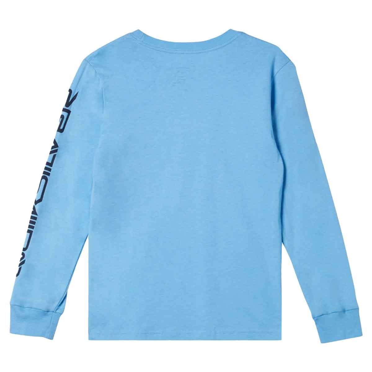 T-Shirt Maniche Lunghe Bambino Omni Logo LS Youth Azure Blue Quiksilver