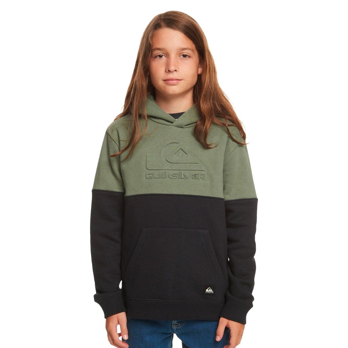 Felpa Bambino Emboss Hood Laurel Wreath Green Quiksilver
