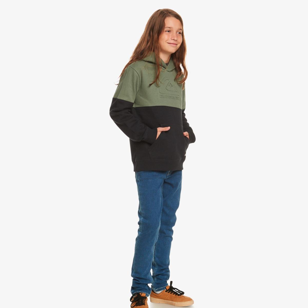 Felpa Bambino Emboss Hood Laurel Wreath Green Quiksilver