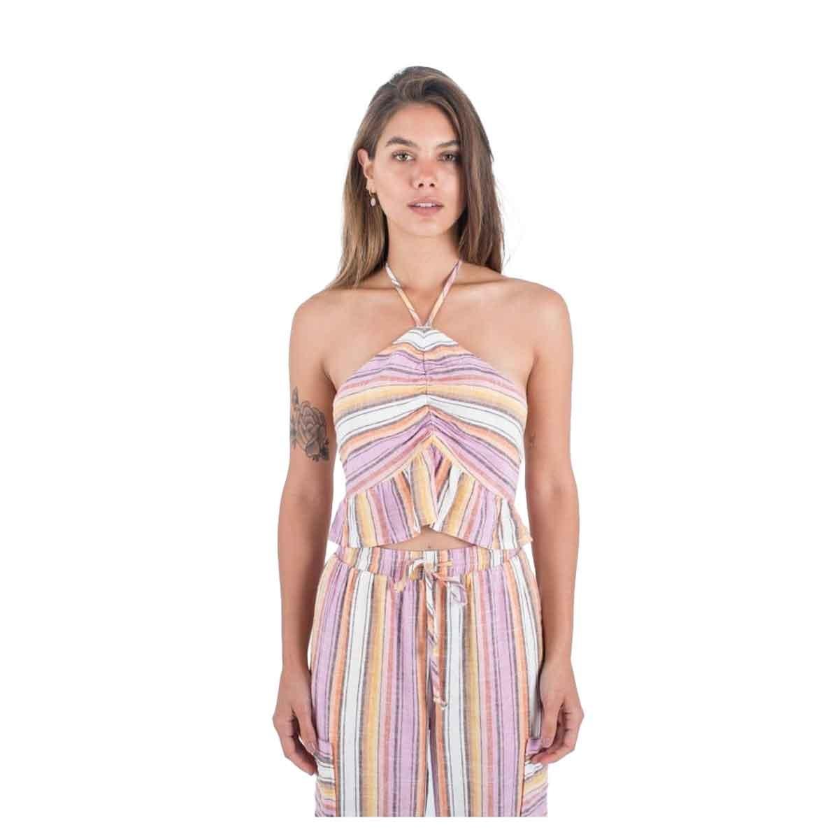 Top Sunset Stripe Halter Hurley