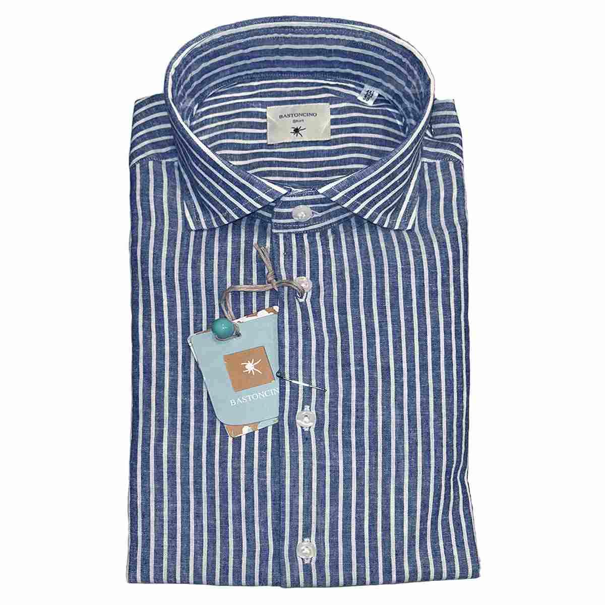 Simo mix lino stripe b1118 large stripe blue stone