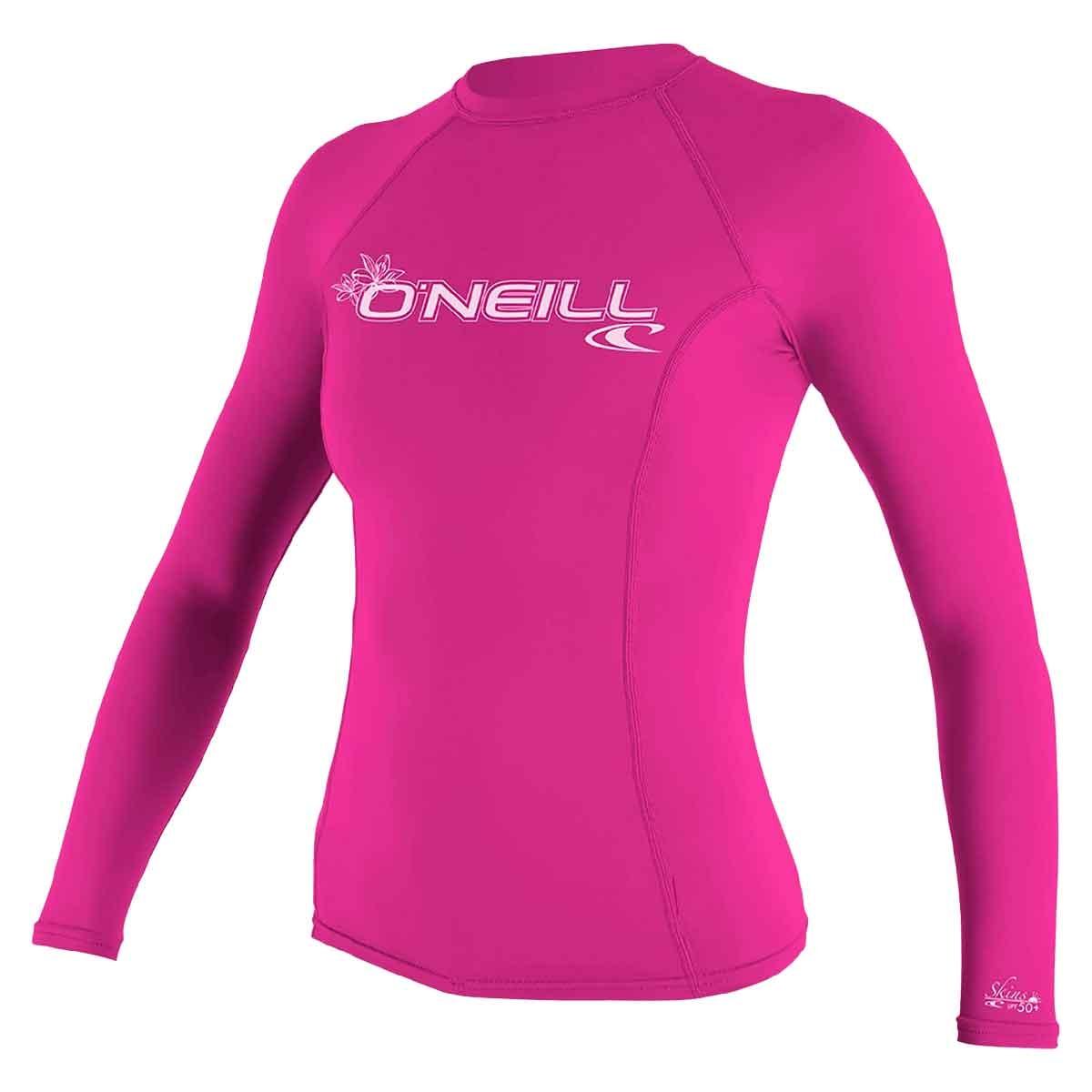 Wms basic skins ls rash guard fox pink