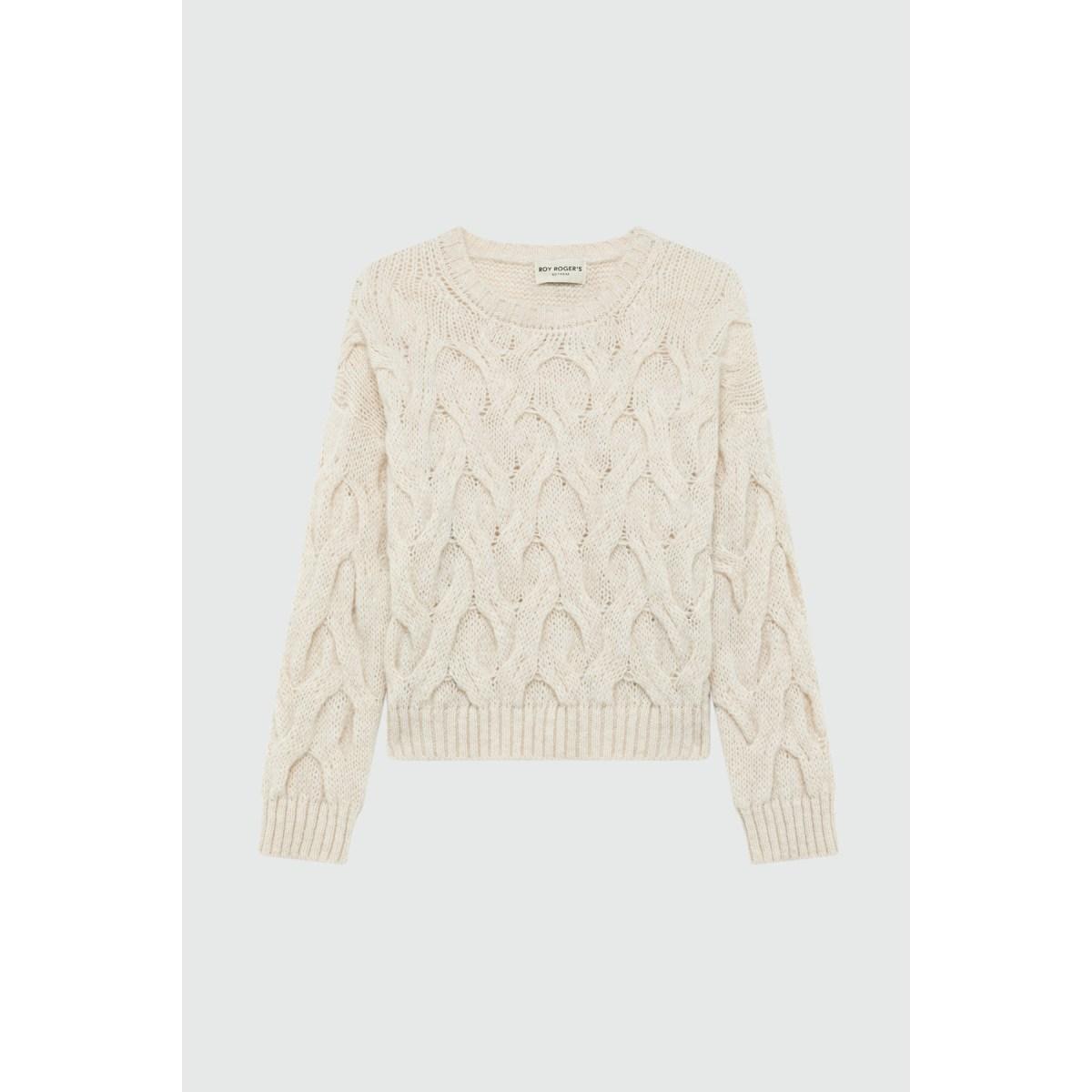 MULTI-CABLE PULLOVER IN ALPACA Roy Roger's