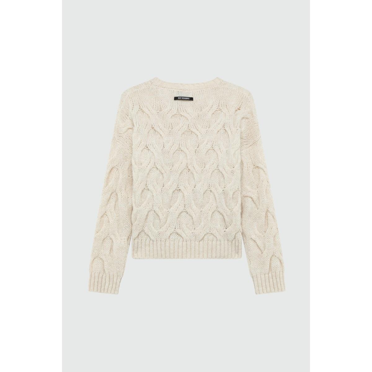 MULTI-CABLE PULLOVER IN ALPACA Roy Roger's