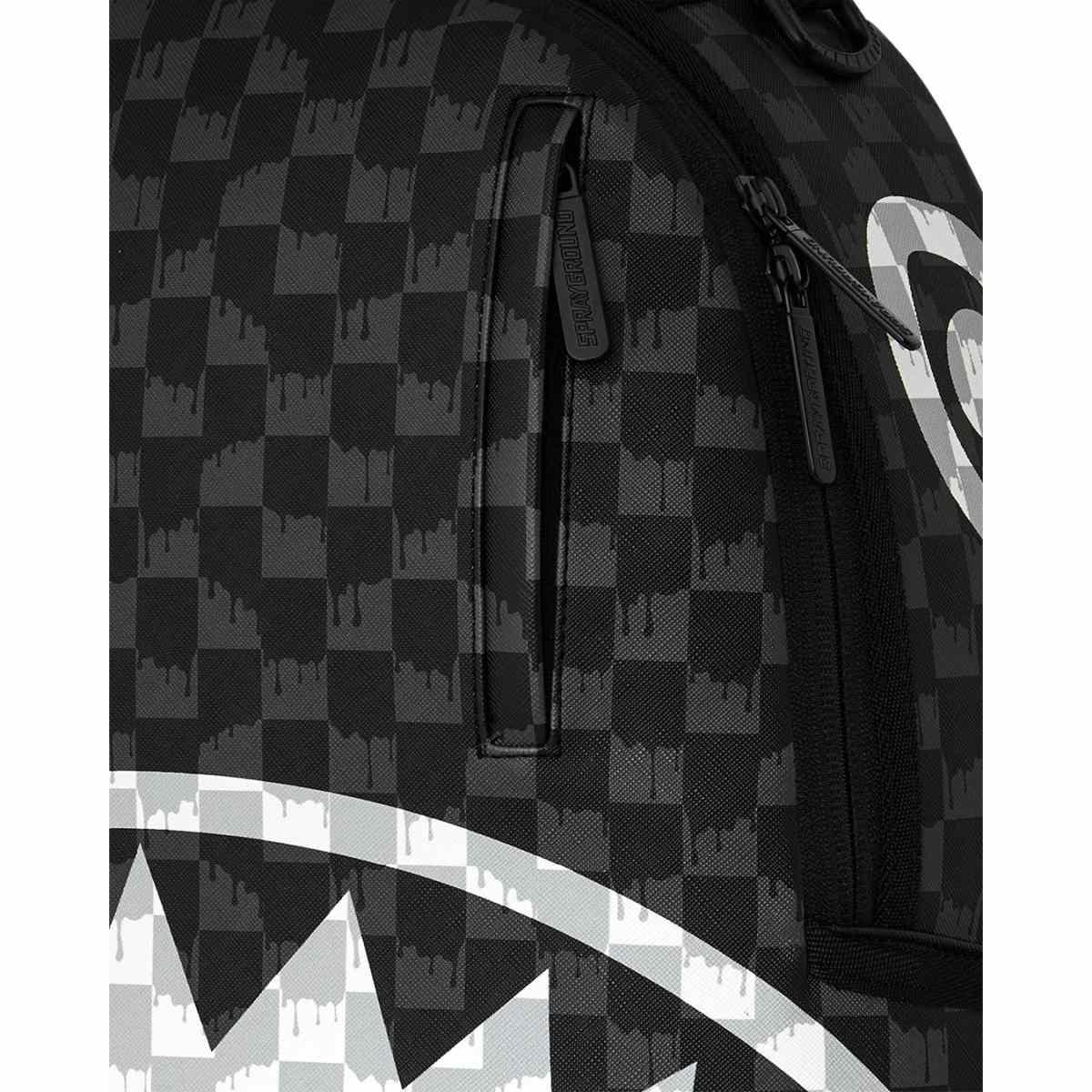 Black and White Drip Check Shark Sprayground