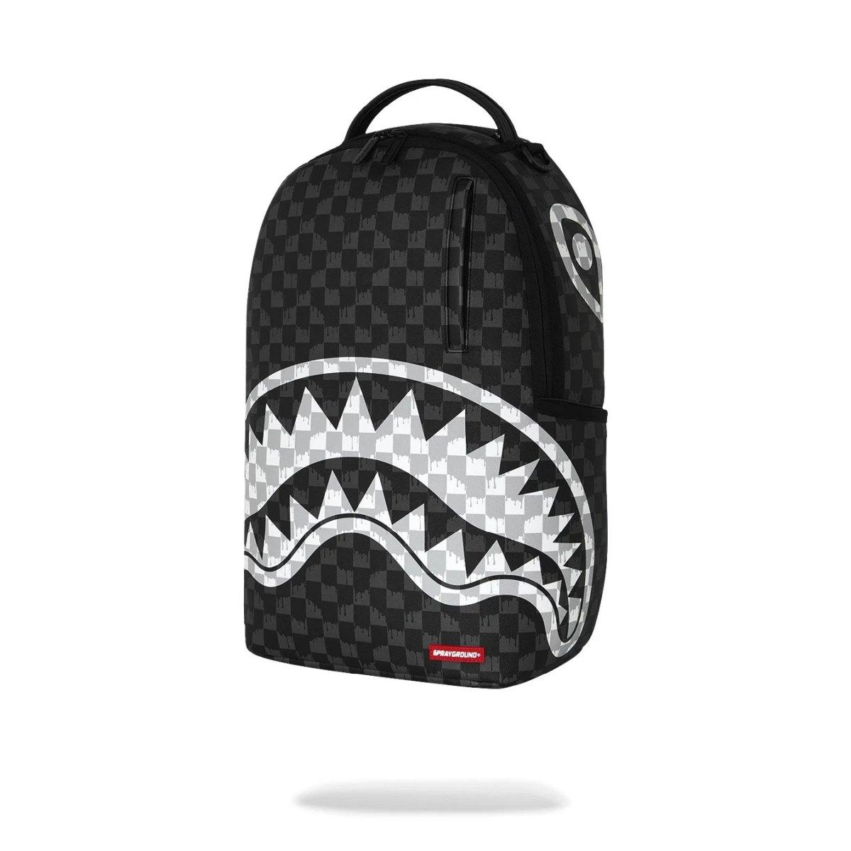 Black and White Drip Check Shark Sprayground
