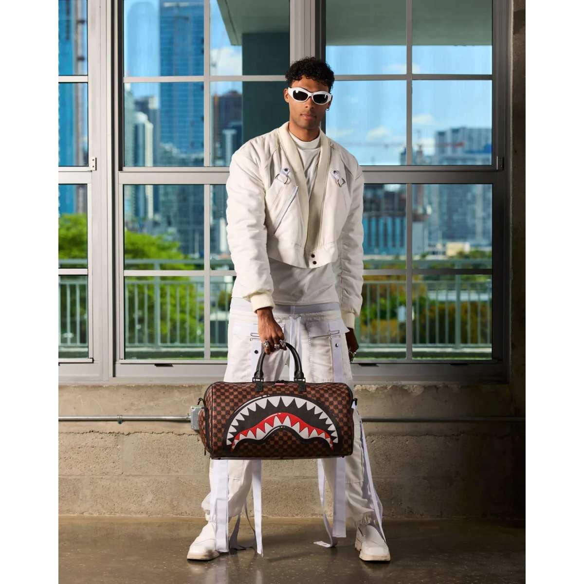 Sharks in Paris WTF Bubble Brown Check Sprayground